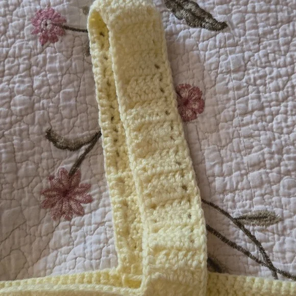 Yellow Crochet Tank Top LARGE - Picture 3 of 4